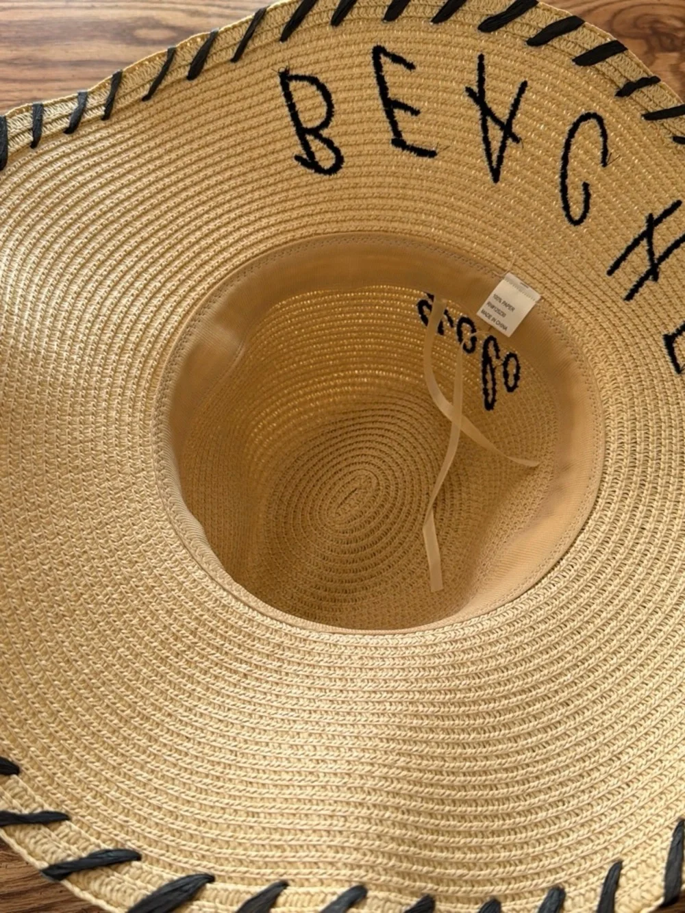 Straw Sun Hat with Yellow & Teal Flower Accent -